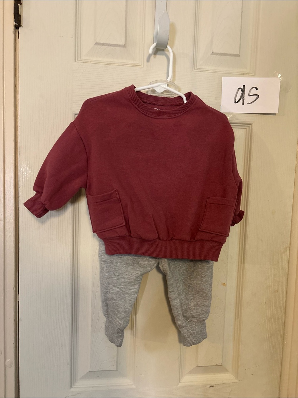 hotter Kids Burgundy Sweatshirt and Gray Joggers Matching Set